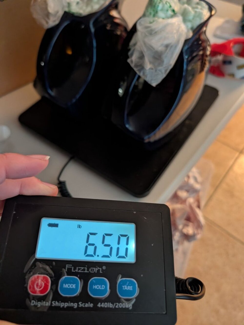 Vintage Fiesta Cobalt Blue Disk Pitchers Set Of 2 - 6.5 Lb Weight - Made In USA - Picture 5 of 5